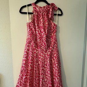 Lilly Pulitzer Tracey Cocktail Pink Silk Midi Sleeveless dress - size 2